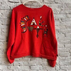 Vintage Red Swatch Crewneck for Women